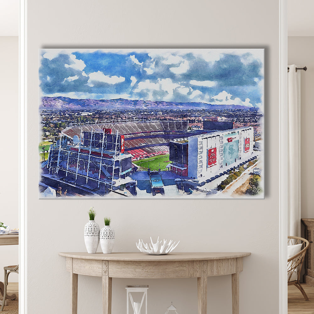 Levi's Painting Stadium Watercolor, Painting Canvas, Sport Art, Gifts for him, Canvas Print Wall Art