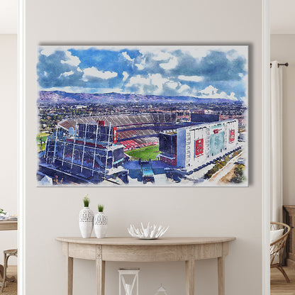 Levi's Painting Stadium Watercolor, Painting Canvas, Sport Art, Gifts for him, Canvas Print Wall Art