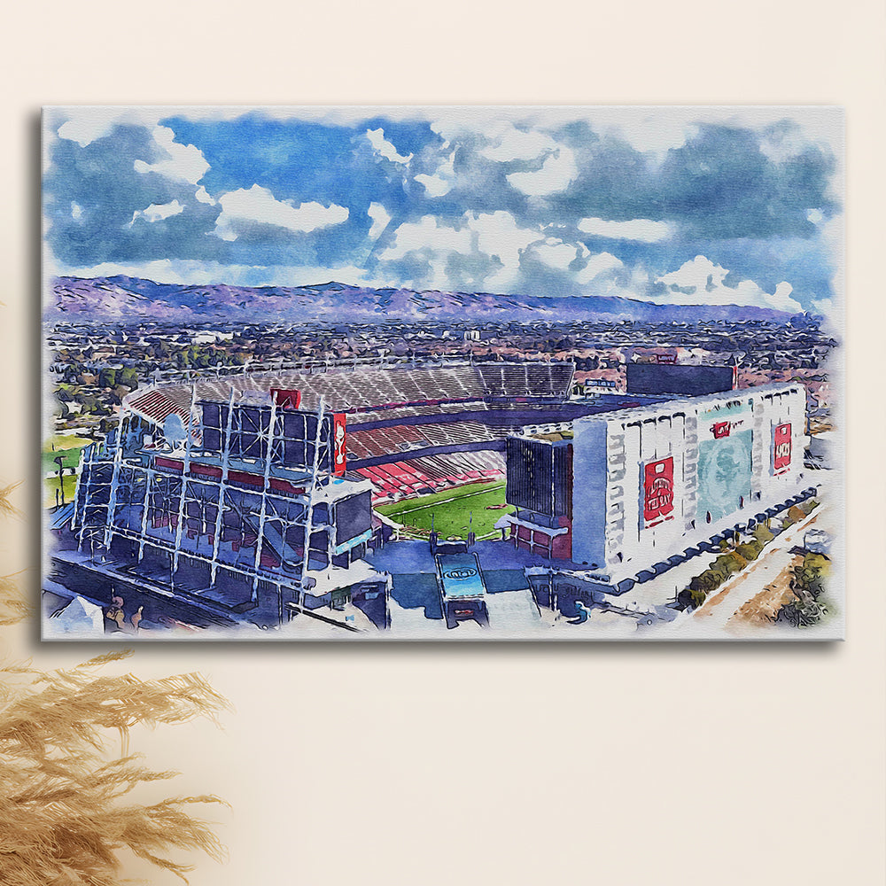 Levi's Painting Stadium Watercolor, Painting Canvas, Sport Art, Gifts for him, Canvas Print Wall Art