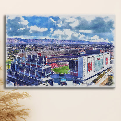 Levi's Painting Stadium Watercolor, Painting Canvas, Sport Art, Gifts for him, Canvas Print Wall Art
