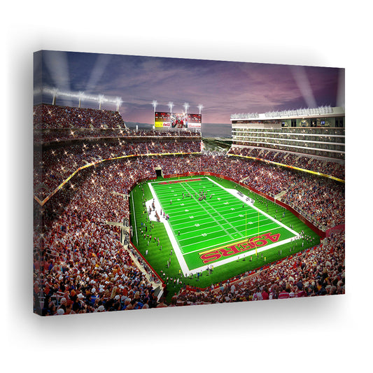 Levis Stadium, Stadium Canvas, Sport Art, Gift for him, Man Cave Decor, Art Print, Canvas Print Wall Art