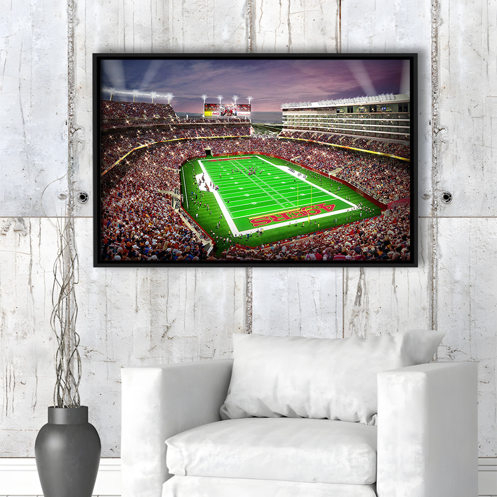 Levis Stadium, Stadium Canvas, Sport Art, Framed Canvas Print Wall Art, Floating Frame