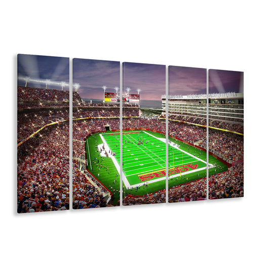 Levis Stadium, Stadium Canvas, Sport Art, 5 Panel B, Extra Large Canvas, Canvas Print Wall Art