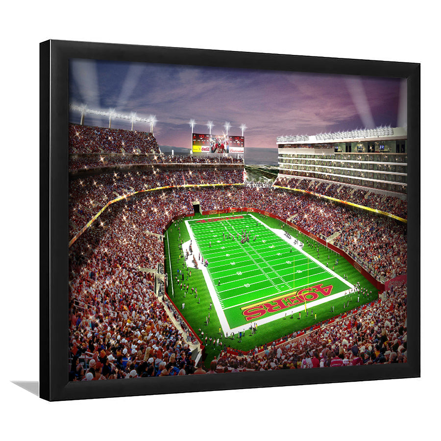 Levis Stadium, Stadium Canvas, Sport Art, Gift for him, Framed Art Print Wall Decor, Picture Framed