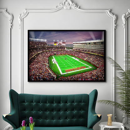 Levis Stadium, Stadium Canvas, Sport Art, Gift for him, Framed Art Print Wall Decor, Picture Framed