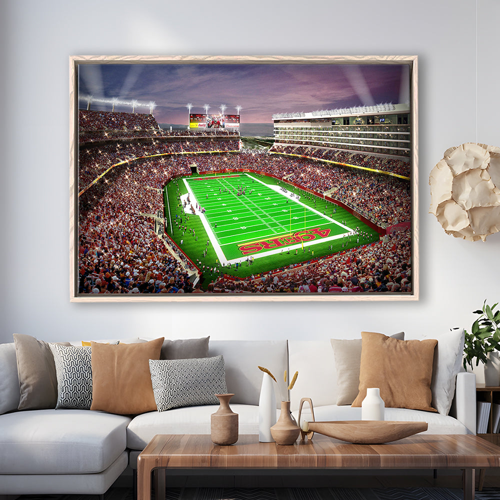 Levis Stadium, Stadium Canvas, Sport Art, Framed Canvas Print Wall Art, Floating Frame
