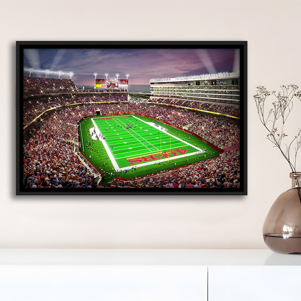 Levis Stadium, Stadium Canvas, Sport Art, Framed Canvas Print Wall Art, Floating Frame