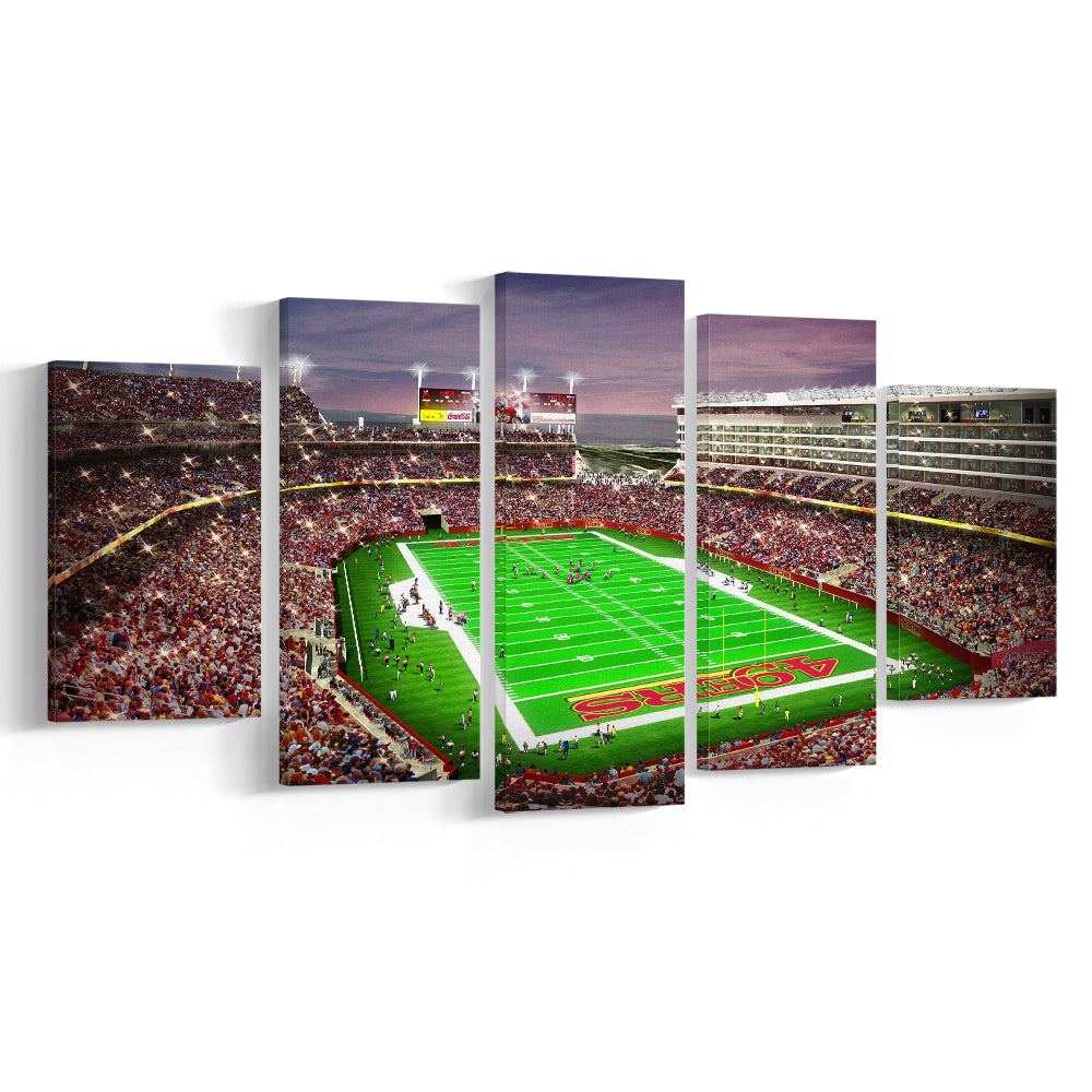 Levis Stadium, Stadium Canvas, Sport Art, Gift for him, 5 Panel, Large Canvas, Canvas Print Wall Art