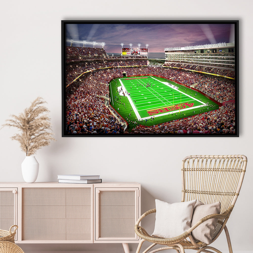 Levis Stadium, Stadium Canvas, Sport Art, Framed Canvas Print Wall Art, Floating Frame