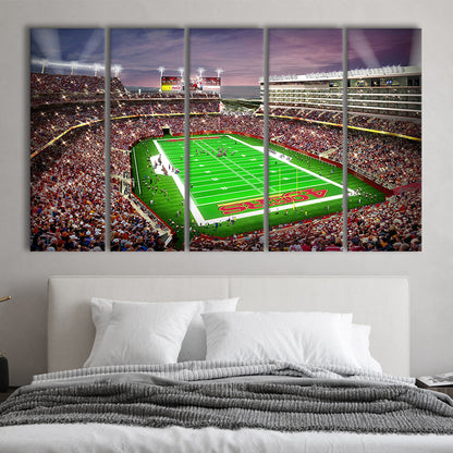 Levis Stadium, Stadium Canvas, Sport Art, 5 Panel B, Extra Large Canvas, Canvas Print Wall Art