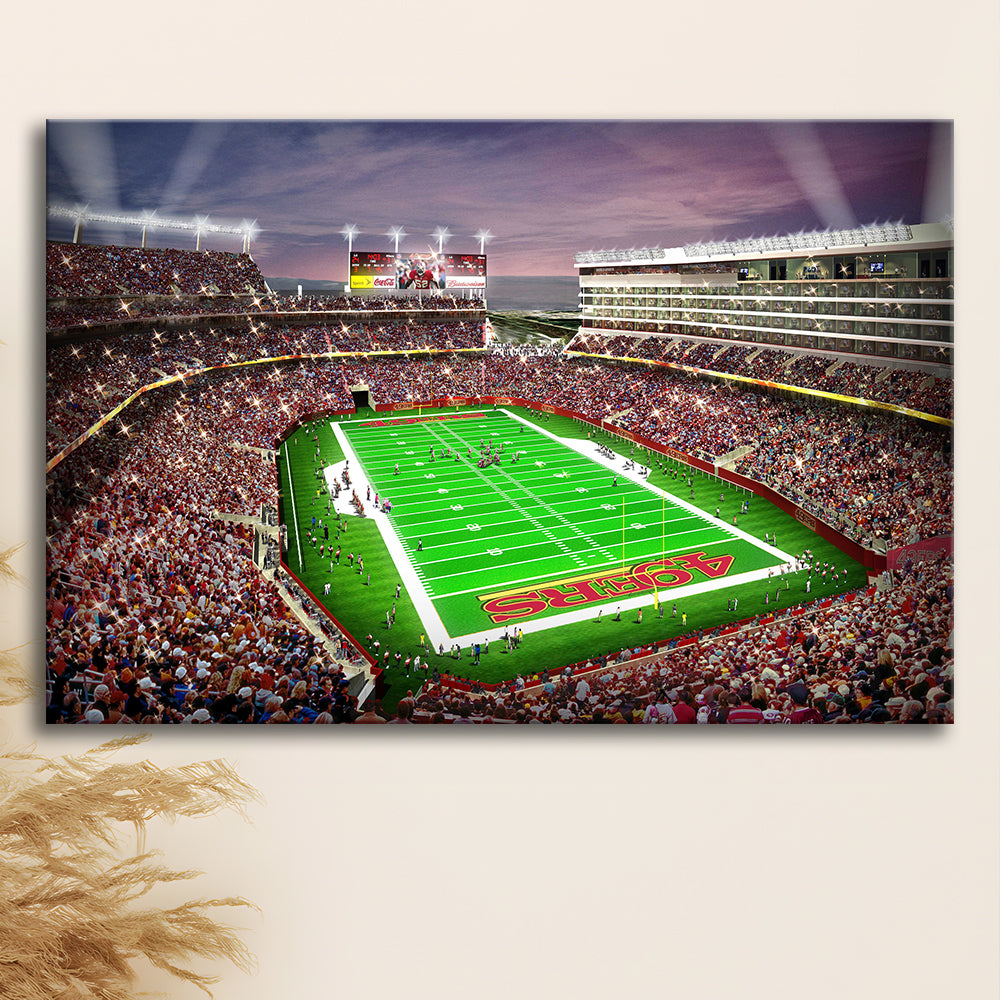 Levis Stadium, Stadium Canvas, Sport Art, Gift for him, Man Cave Decor, Art Print, Canvas Print Wall Art