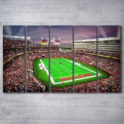 Levis Stadium, Stadium Canvas, Sport Art, 5 Panel B, Extra Large Canvas, Canvas Print Wall Art