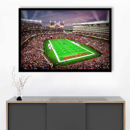 Levis Stadium, Stadium Canvas, Sport Art, Gift for him, Framed Art Print Wall Decor, Picture Framed