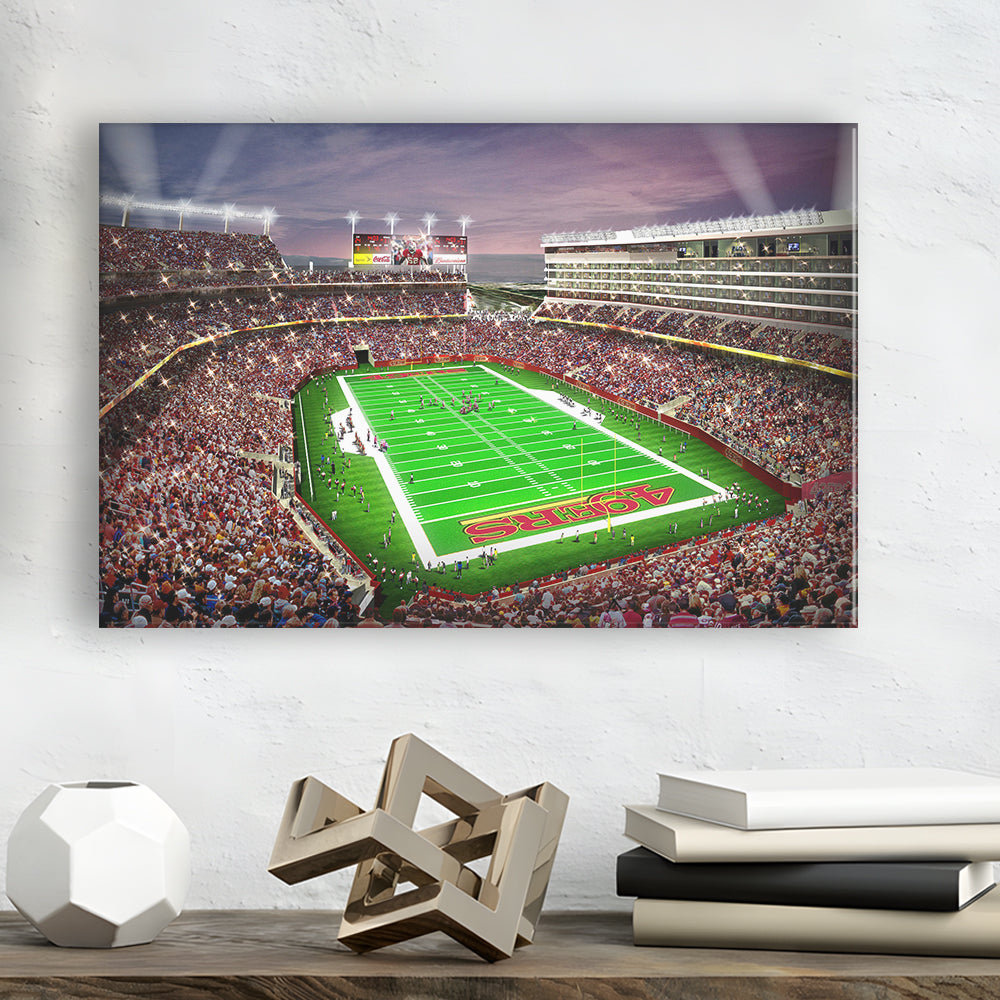 Levis Stadium, Stadium Canvas, Sport Art, Gift for him, Man Cave Decor, Art Print, Canvas Print Wall Art
