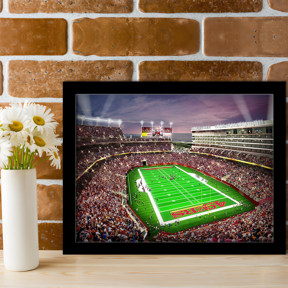 Levis Stadium, Stadium Canvas, Sport Art, Gift for him, Framed Art Print Wall Decor, Picture Framed