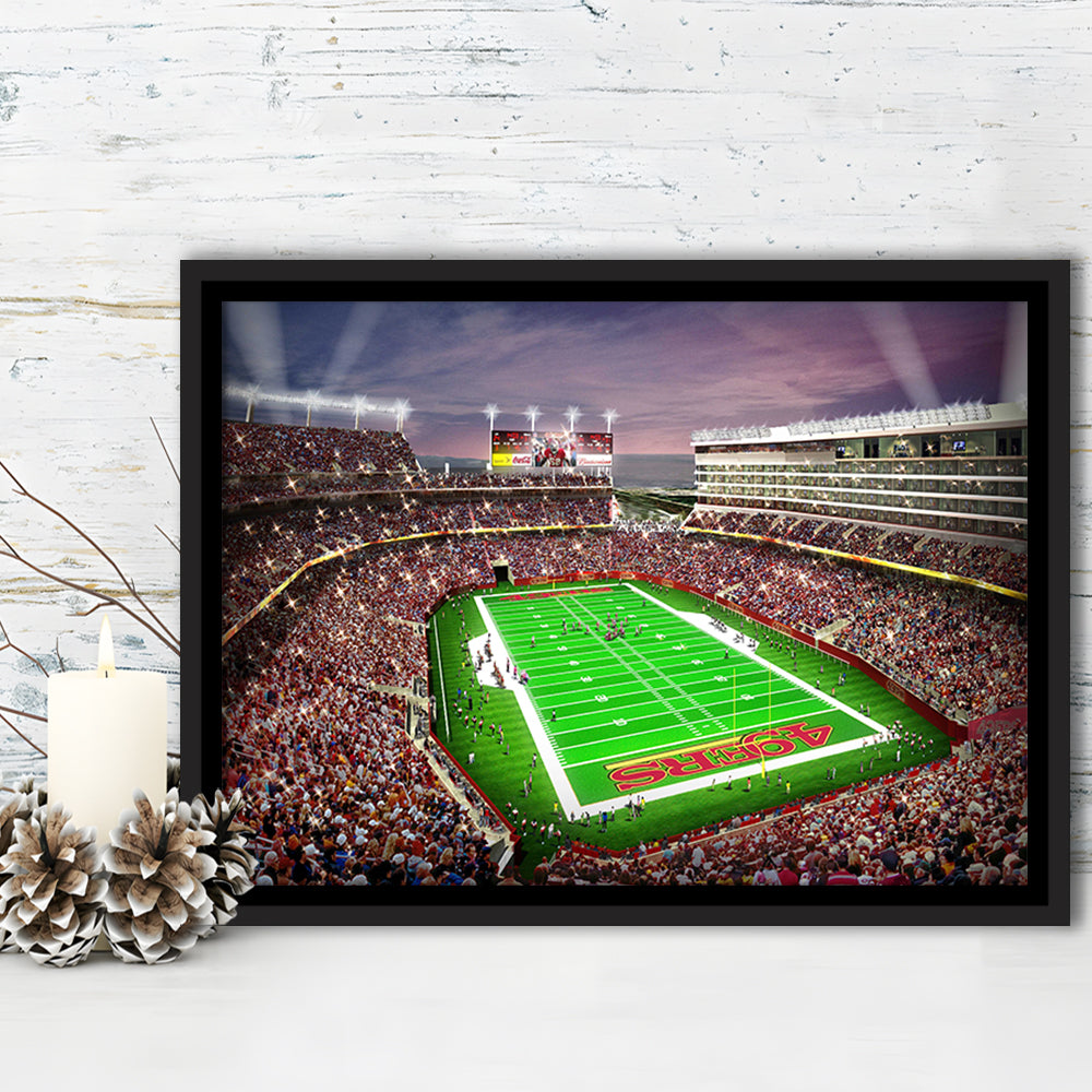 Levis Stadium, Stadium Canvas, Sport Art, Framed Canvas Print Wall Art, Floating Frame