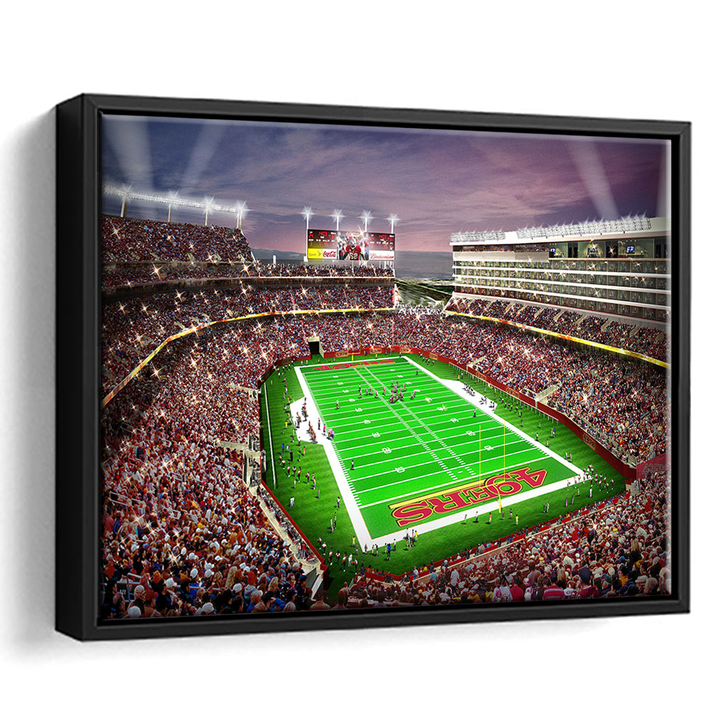 Levis Stadium, Stadium Canvas, Sport Art, Framed Canvas Print Wall Art, Floating Frame