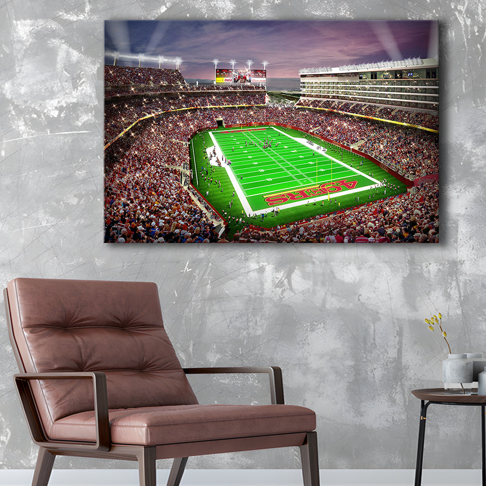Levis Stadium, Stadium Canvas, Sport Art, Gift for him, Man Cave Decor, Art Print, Canvas Print Wall Art