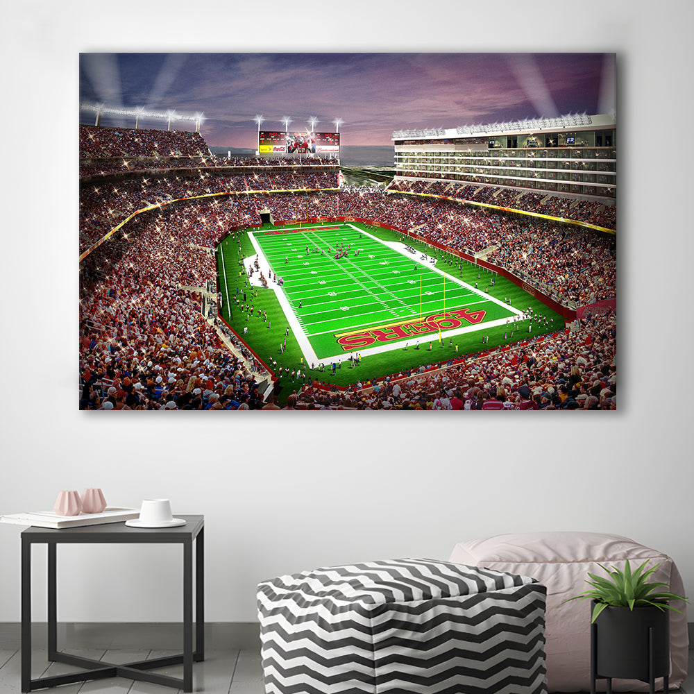 Levis Stadium, Stadium Canvas, Sport Art, Gift for him, Man Cave Decor, Art Print, Canvas Print Wall Art