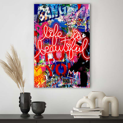 Life Is Beautiful Mixed Media, Canvas Print, Luxury Wall Art Decor, Modern Art
