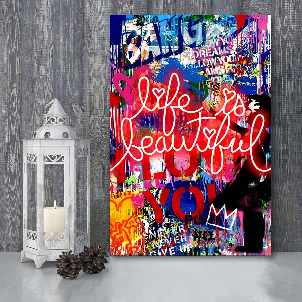 Life Is Beautiful Mixed Media, Canvas Print, Luxury Wall Art Decor, Modern Art