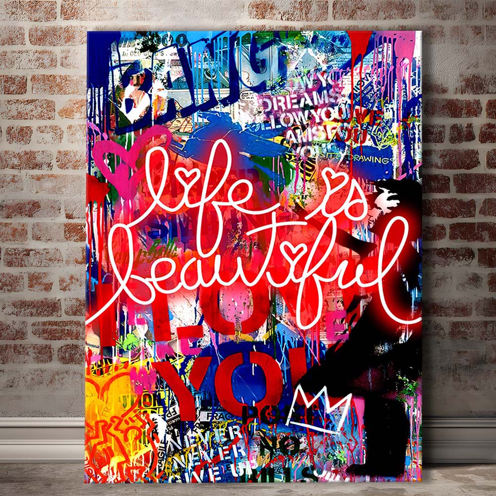 Life Is Beautiful Mixed Media, Canvas Print, Luxury Wall Art Decor, Modern Art