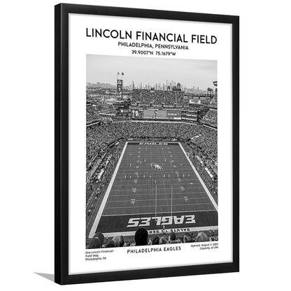 Lincoln Financial Field Stadium Black And White, Philadelphia Eagles Football Stadium Wall Art, Framed Art Prints Wall Decor