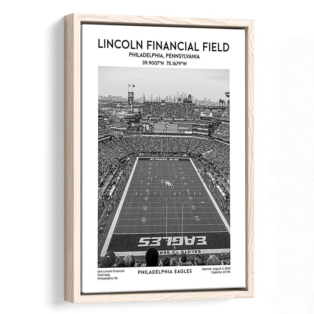 Lincoln Financial Field Stadium Black And White, Philadelphia Football Stadium Wall Art, Framed Canvas Prints Wall Art