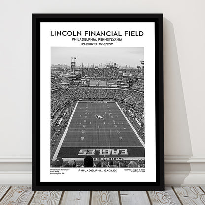 Lincoln Financial Field Stadium Black And White, Philadelphia Football Stadium Wall Art, Framed Canvas Prints Wall Art