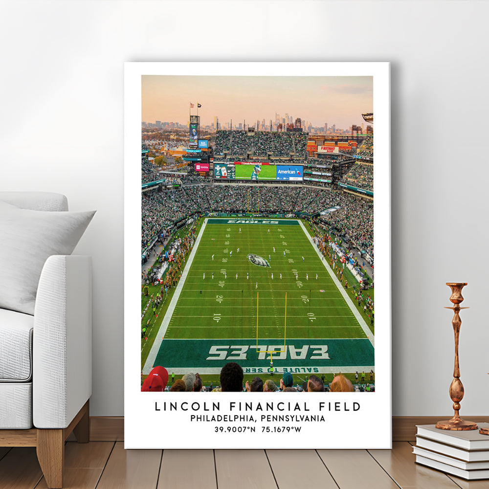 Lincoln Financial Field, Philadelphia Eagles Wall Art Print, Sport Art Print, Canvas Prints Wall Art, Man Cave Decor