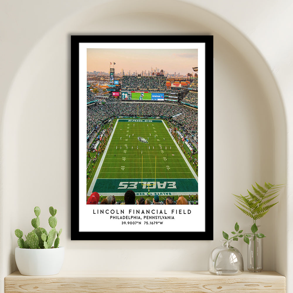 Lincoln Financial Field, Philadelphia Eagles Wall Art Print, Sport Art Print, Framed Art Prints Wall Decor