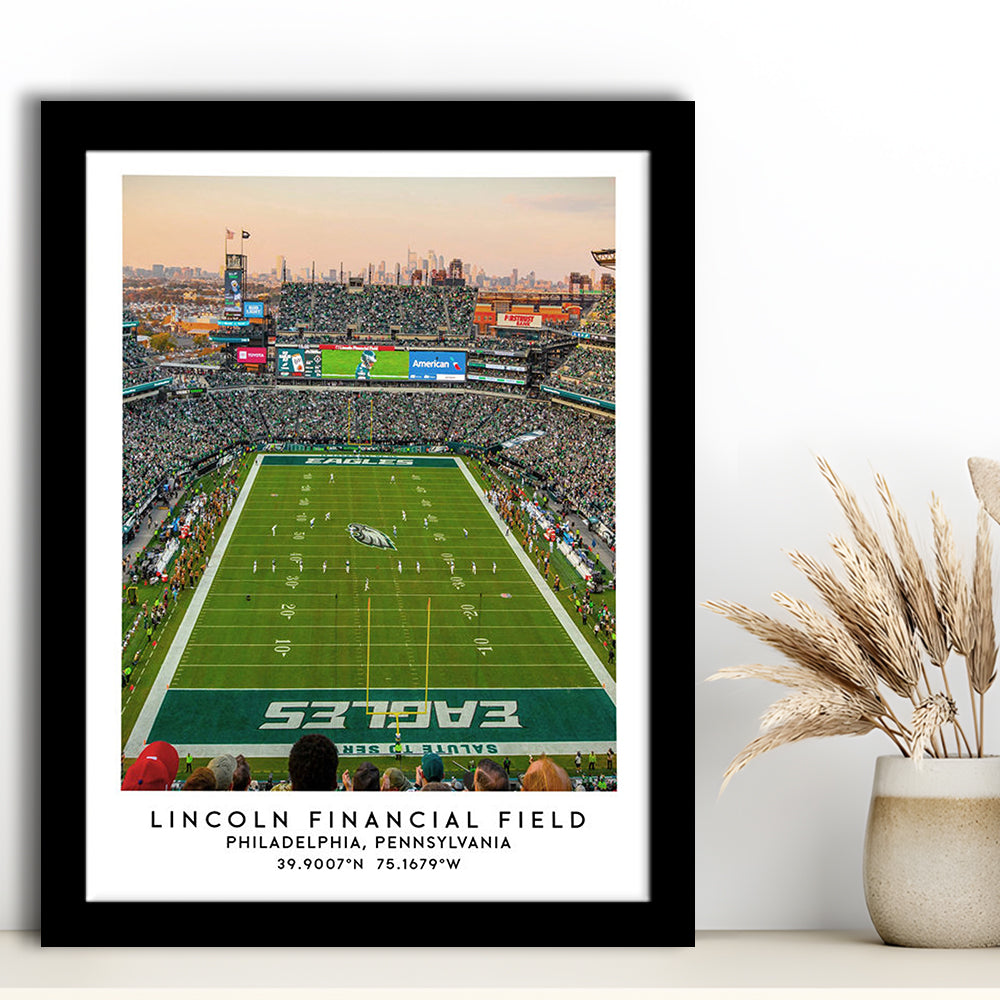 Lincoln Financial Field, Philadelphia Eagles Wall Art Print, Sport Art Print, Framed Art Prints Wall Decor
