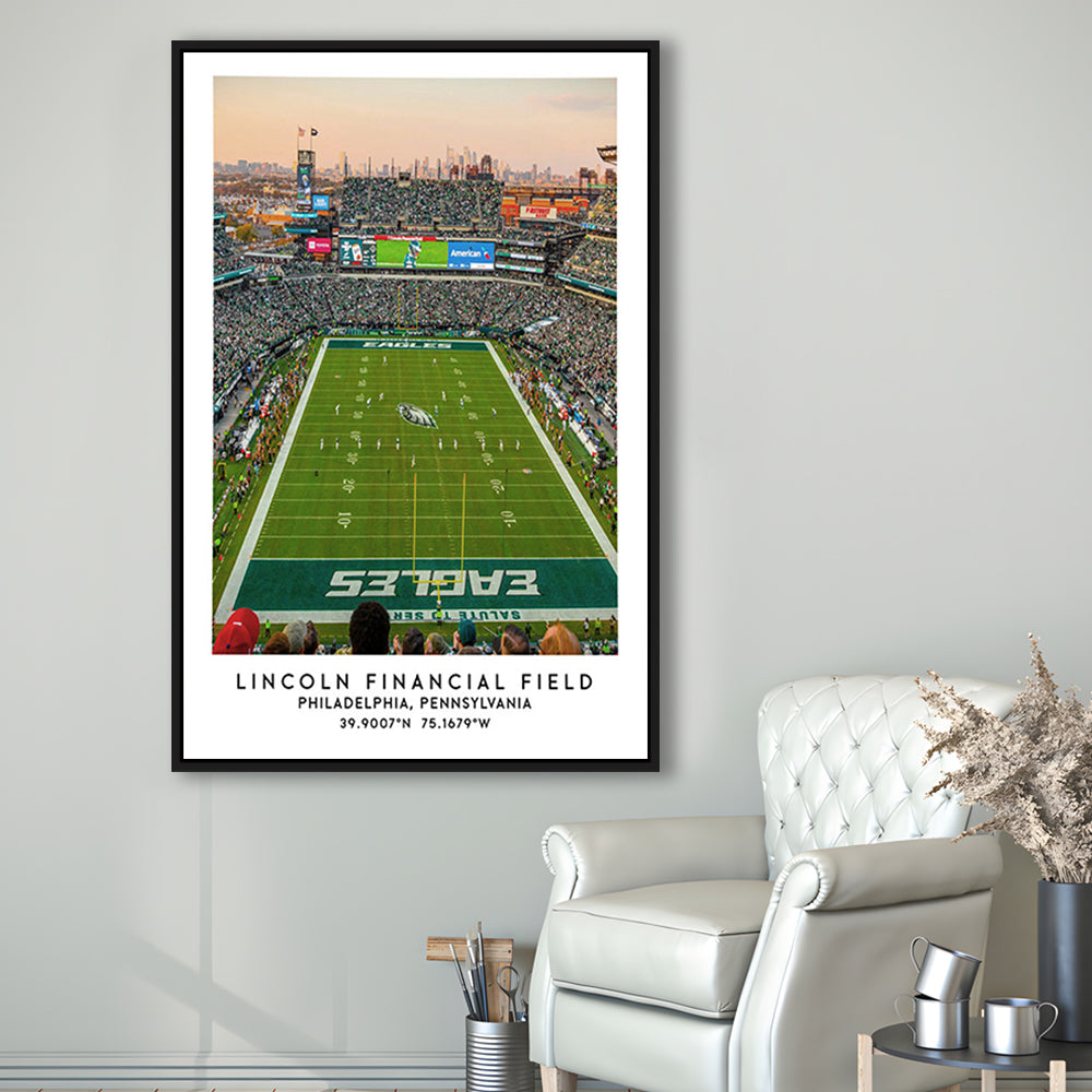 Lincoln Financial Field, Philadelphia Eagles Wall Art Print, Sport Art Print, Framed Canvas Prints Wall Art
