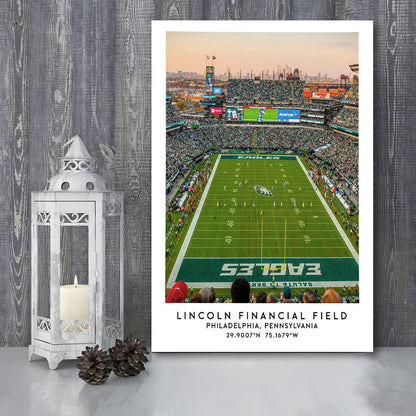Lincoln Financial Field, Philadelphia Eagles Wall Art Print, Sport Art Print, Canvas Prints Wall Art, Man Cave Decor