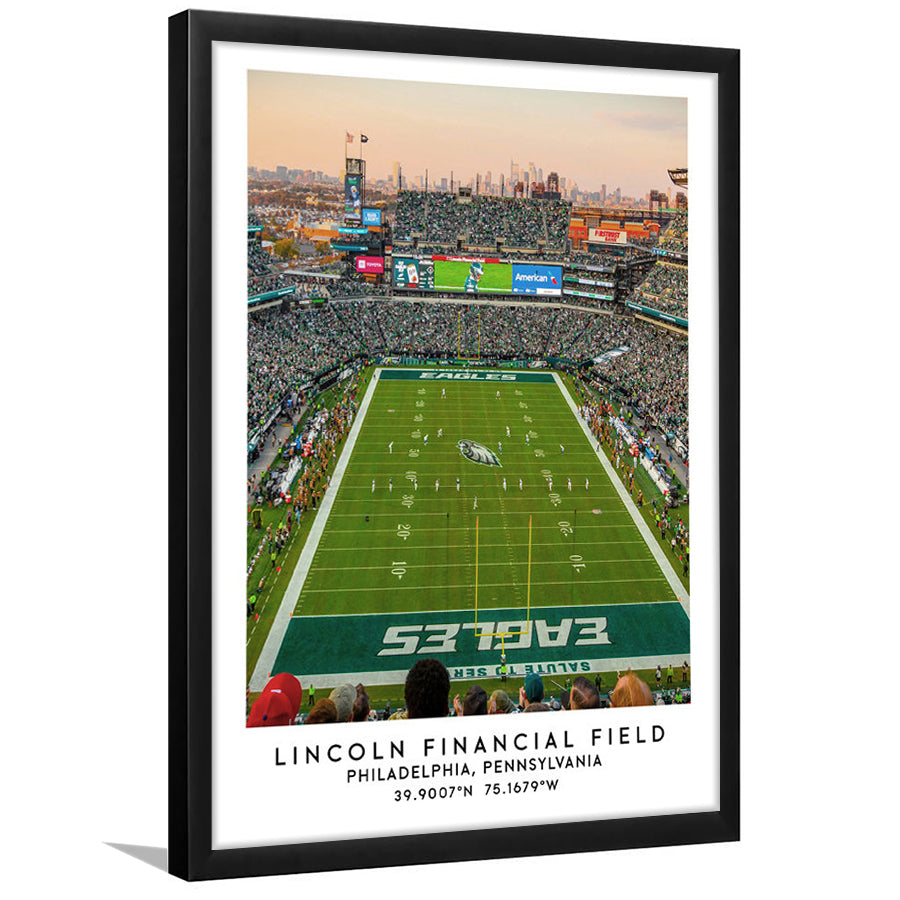 Lincoln Financial Field, Philadelphia Eagles Wall Art Print, Sport Art Print, Framed Art Prints Wall Decor