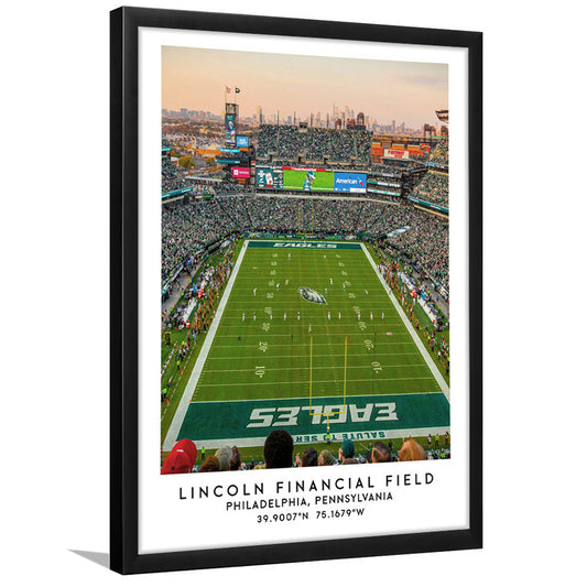 Lincoln Financial Field, Philadelphia Eagles Wall Art Print, Sport Art Print, Framed Art Prints Wall Decor