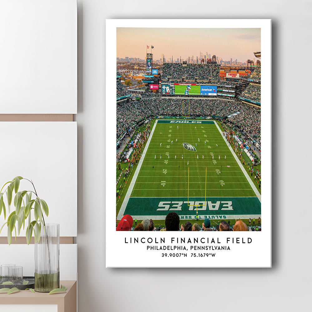 Lincoln Financial Field, Philadelphia Eagles Wall Art Print, Sport Art Print, Canvas Prints Wall Art, Man Cave Decor