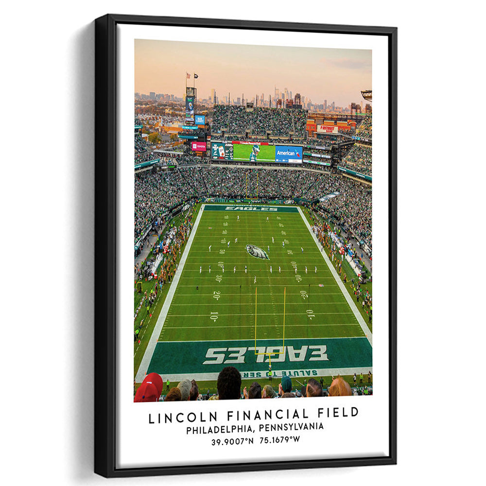 Lincoln Financial Field, Philadelphia Eagles Wall Art Print, Sport Art Print, Framed Canvas Prints Wall Art