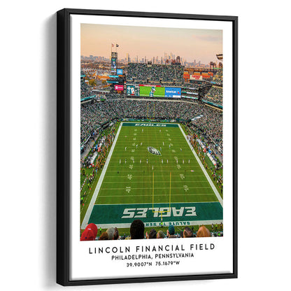 Lincoln Financial Field, Philadelphia Eagles Wall Art Print, Sport Art Print, Framed Canvas Prints Wall Art