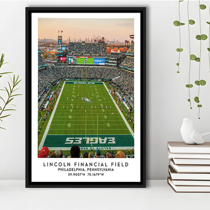 Lincoln Financial Field, Philadelphia Eagles Wall Art Print, Sport Art Print, Framed Canvas Prints Wall Art