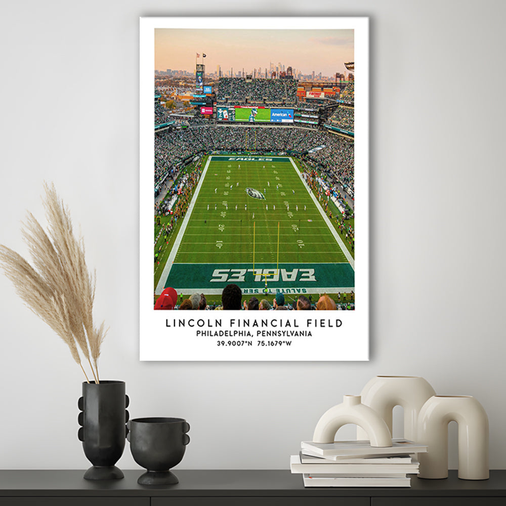 Lincoln Financial Field, Philadelphia Eagles Wall Art Print, Sport Art Print, Canvas Prints Wall Art, Man Cave Decor
