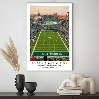 Lincoln Financial Field, Philadelphia Eagles Wall Art Print, Sport Art Print, Canvas Prints Wall Art, Man Cave Decor