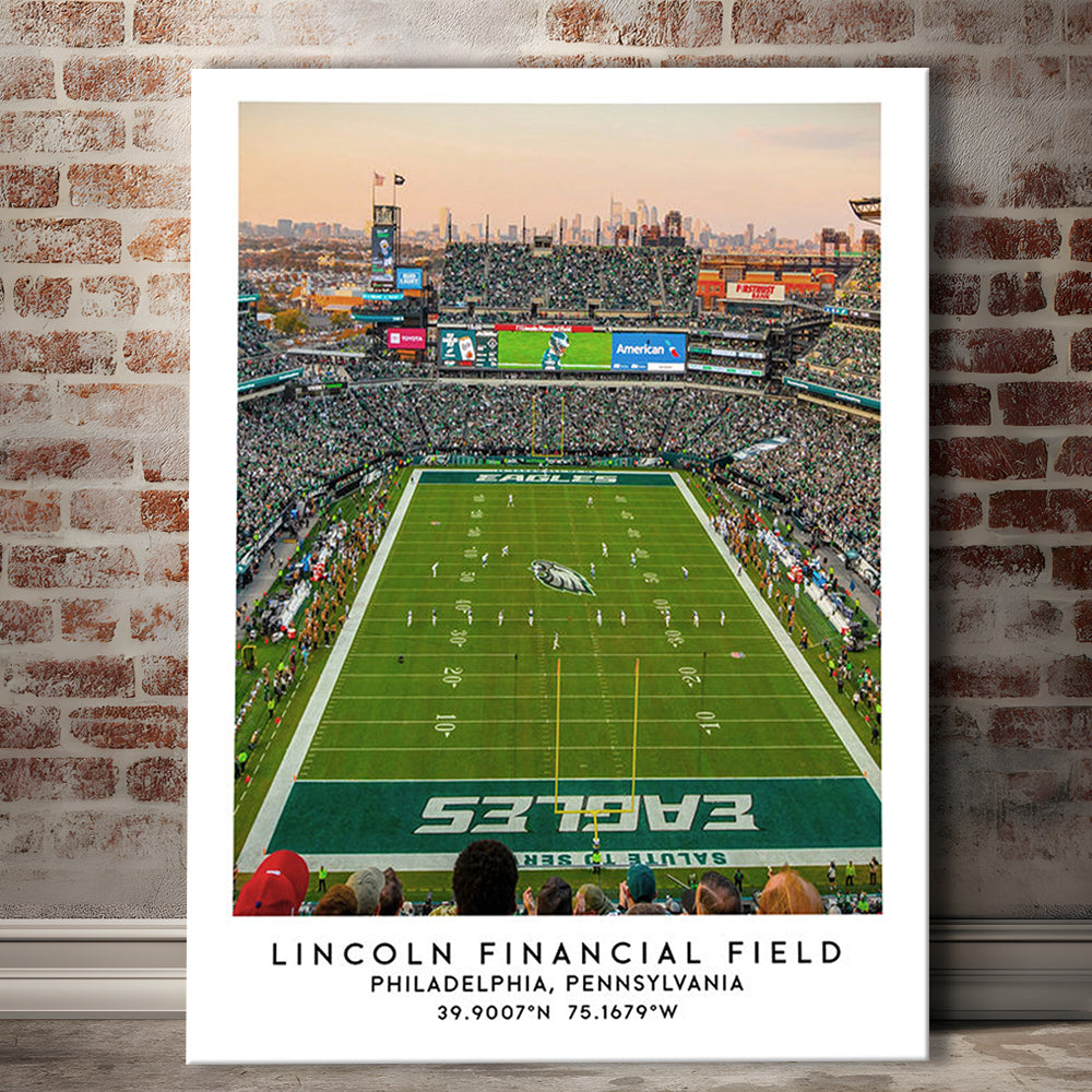 Lincoln Financial Field, Philadelphia Eagles Wall Art Print, Sport Art Print, Canvas Prints Wall Art, Man Cave Decor