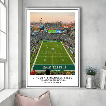 Lincoln Financial Field, Philadelphia Eagles Wall Art Print, Sport Art Print, Framed Canvas Prints Wall Art