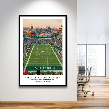 Lincoln Financial Field, Philadelphia Eagles Wall Art Print, Sport Art Print, Framed Art Prints Wall Decor