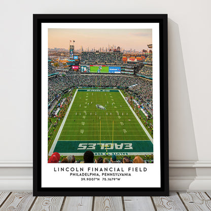 Lincoln Financial Field, Philadelphia Eagles Wall Art Print, Sport Art Print, Framed Canvas Prints Wall Art