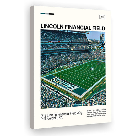 Lincoln Financial Field Print, Philadelphia Eagles Stadium Canvas Art, Fan Gifts, Sport Art, Canvas Print Wall Art