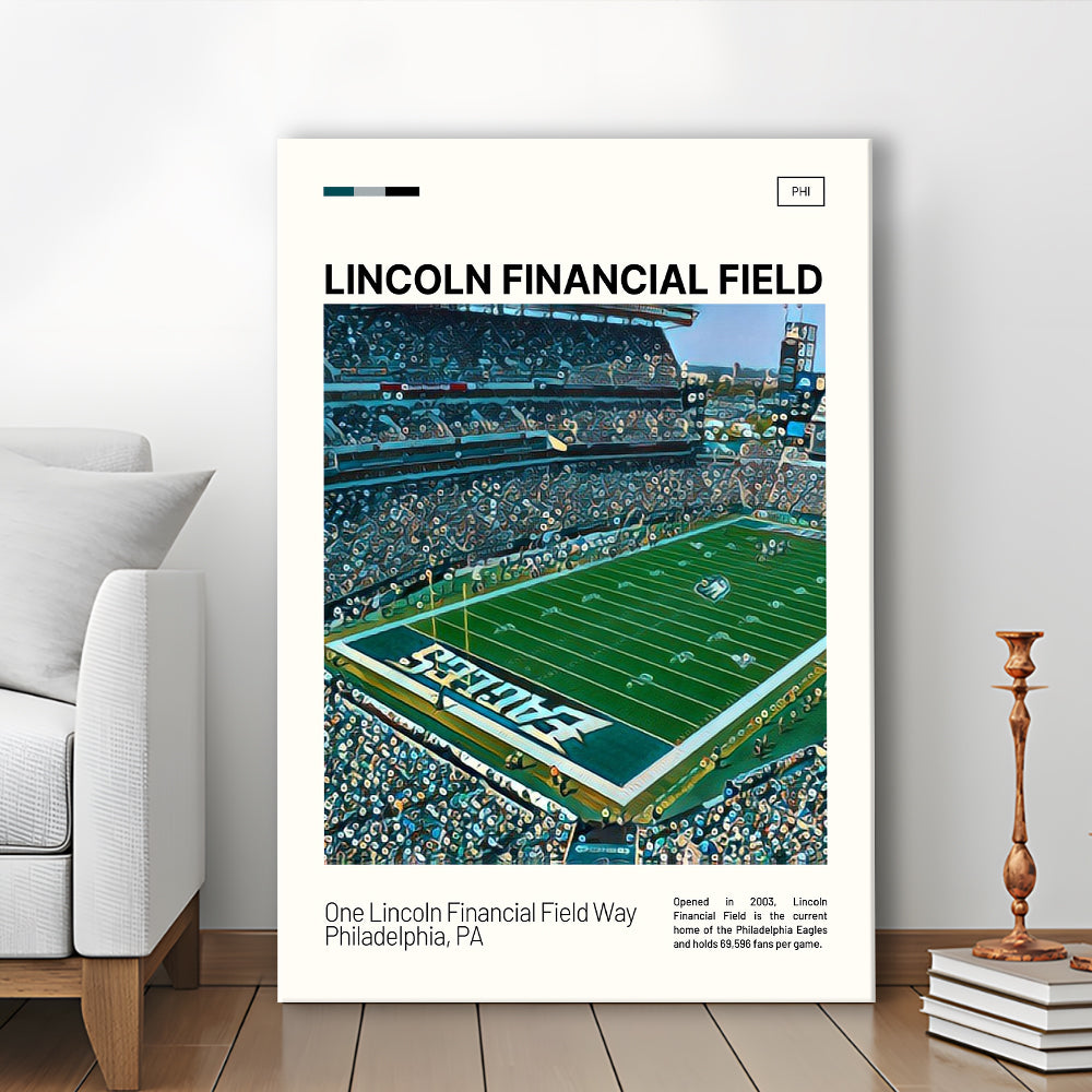 Lincoln Financial Field Print, Philadelphia Eagles Stadium Canvas Art, Fan Gifts, Sport Art, Canvas Print Wall Art