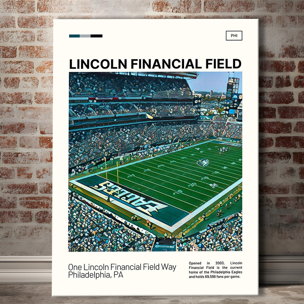 Lincoln Financial Field Print, Philadelphia Eagles Stadium Canvas Art, Fan Gifts, Sport Art, Canvas Print Wall Art