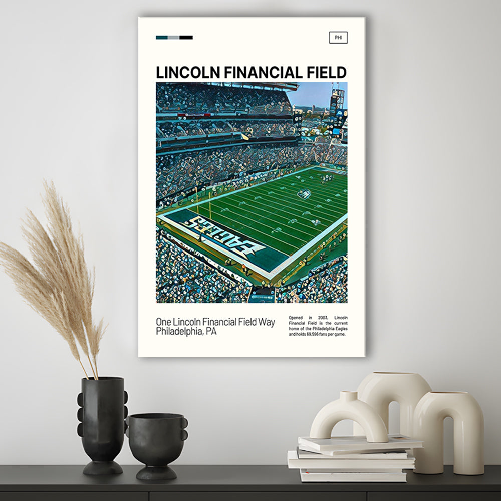Lincoln Financial Field Print, Philadelphia Eagles Stadium Canvas Art, Fan Gifts, Sport Art, Canvas Print Wall Art